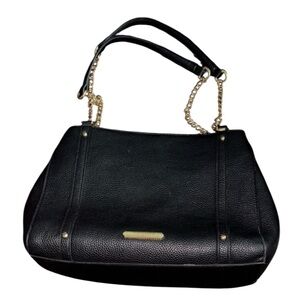 Steve Madden Black Shoulder Bag With Gold Chain Straps
